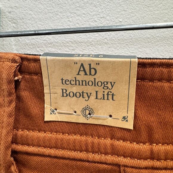 Womens Democracy Booty Lift AB Tech High Rise utility Pants sz 6 Rust Brown - Picture 7 of 7